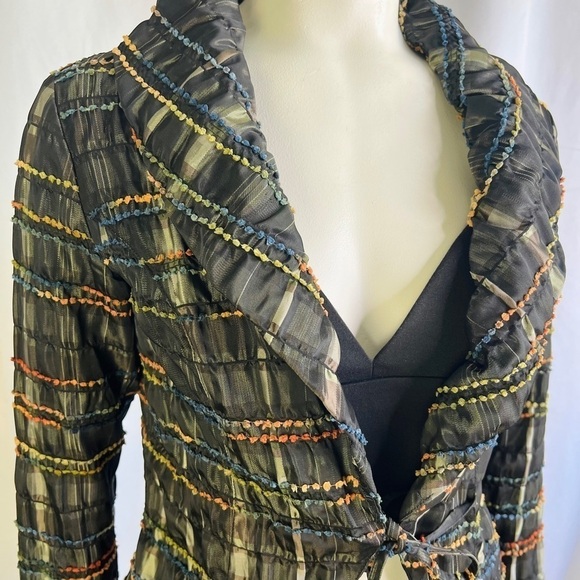 ALEXANDER MCQUEEN 1995 GREEN JACKET MULTICOLOUR STRINGS VINTAGE MADE IN ITALY 40 - Picture 7 of 17